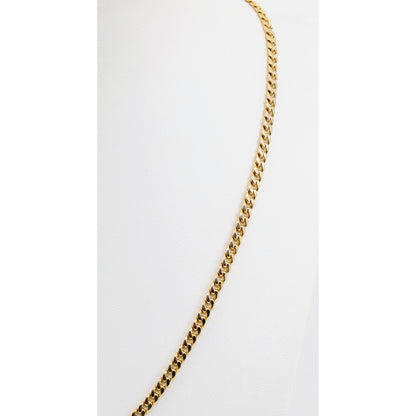 14K Yellow Gold Cuban Link Chain Necklace