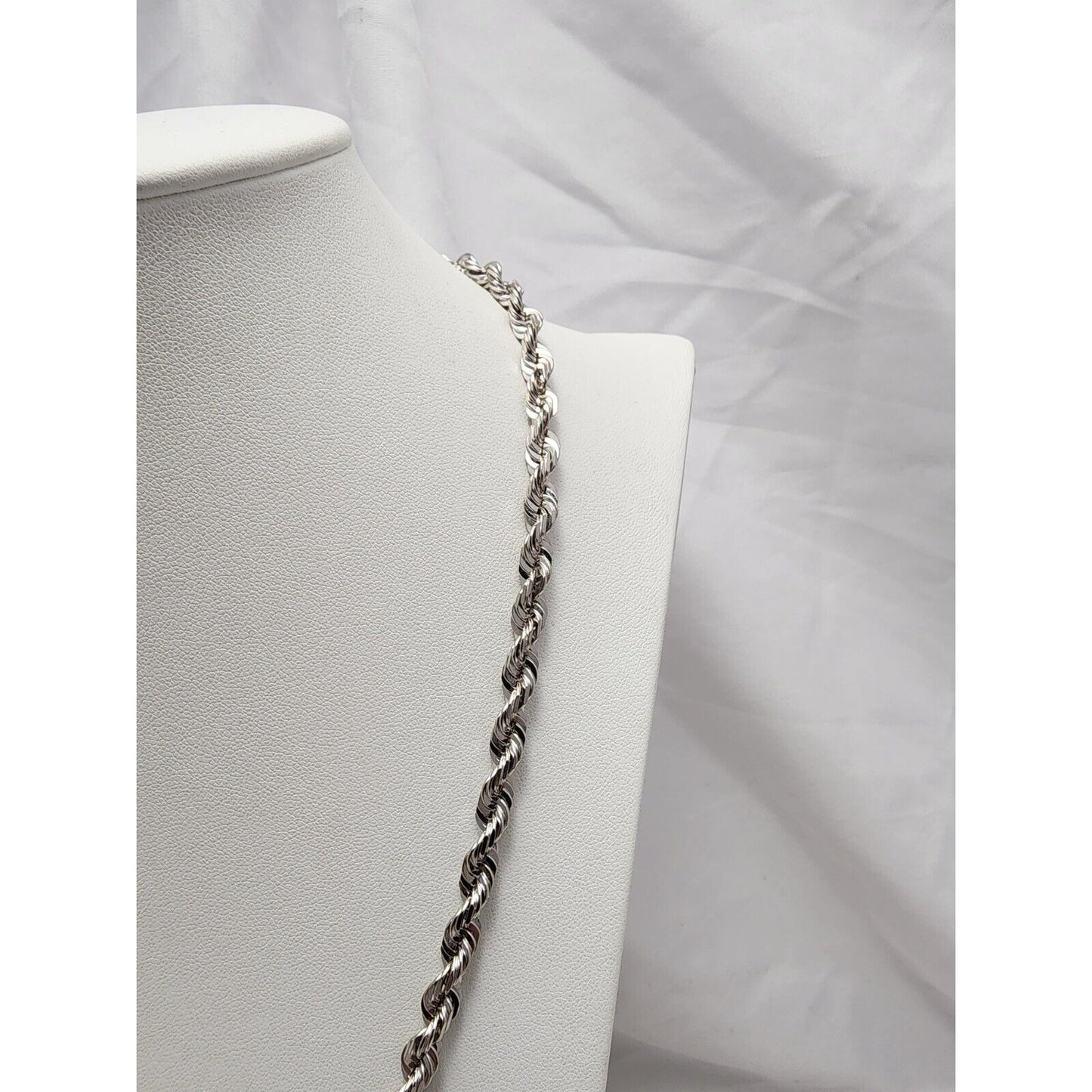 14K White Gold Rope Chain Necklace