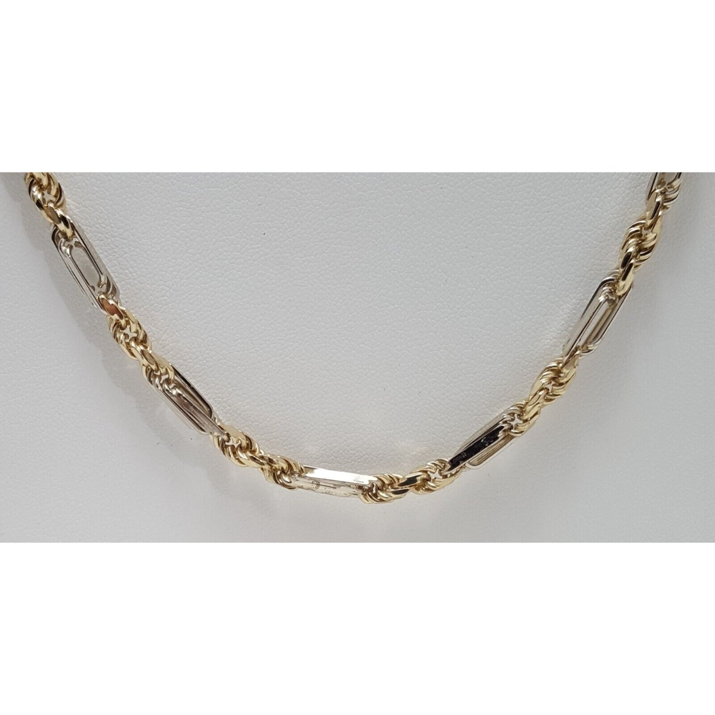 14K Two Tone Gold Rope Chain Necklace