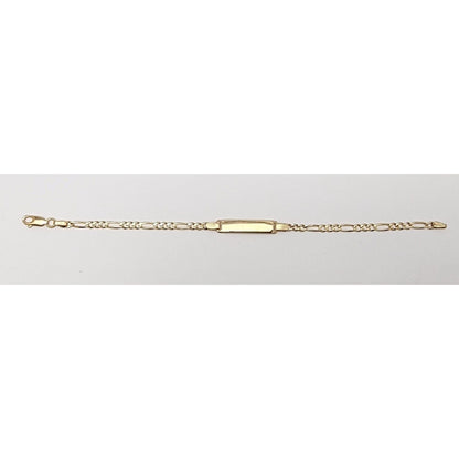 14K Solid Yellow Gold Link ID Bracelet