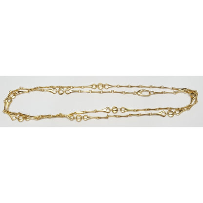 18K Yellow Gold Extra Long Link Chain Necklace