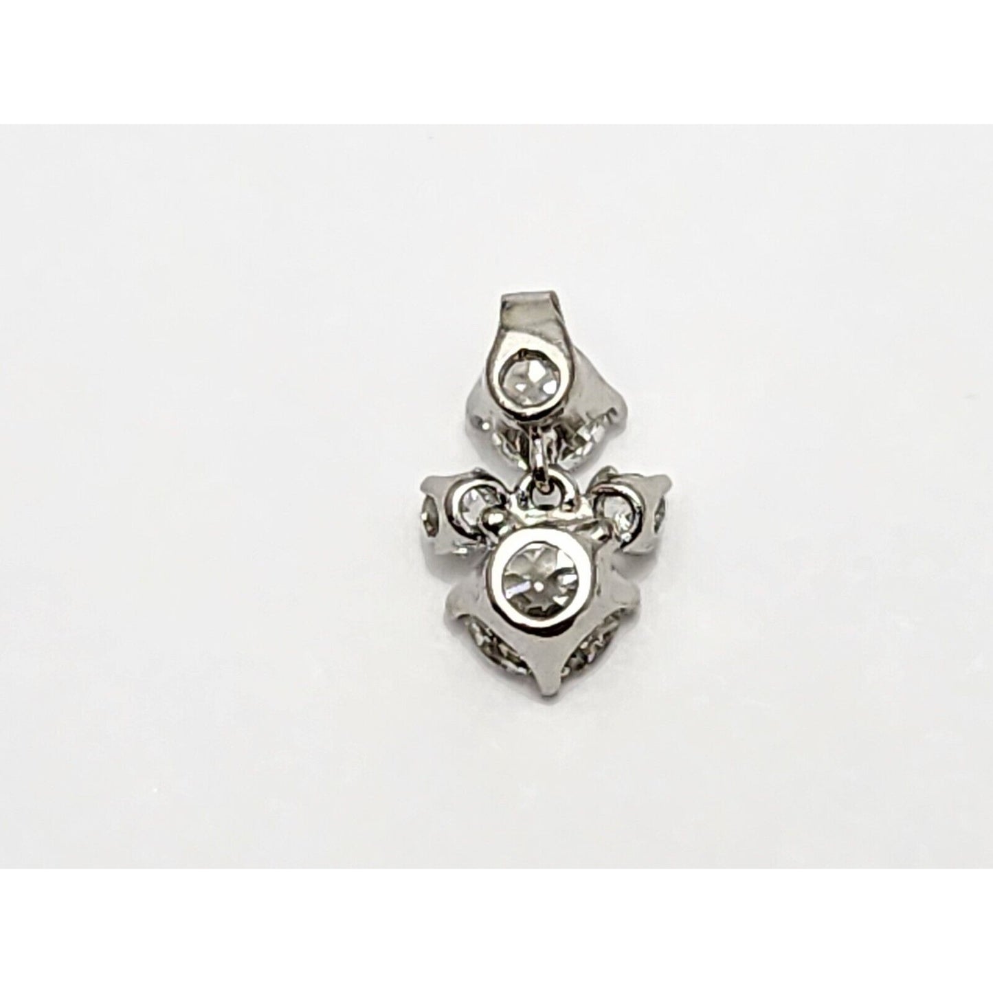 18K White Gold Diamond Motion Movement Charm Pendant