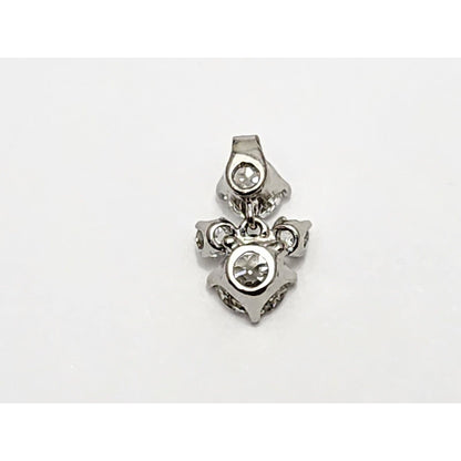 18K White Gold Diamond Motion Movement Charm Pendant