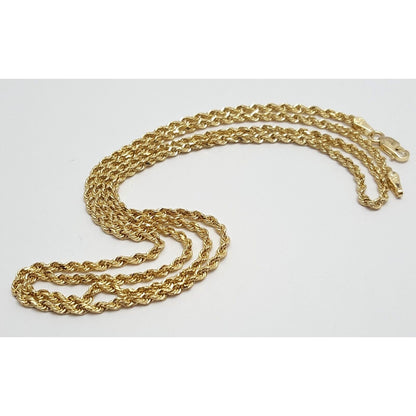 10K Yellow Gold Rope Chain Necklace