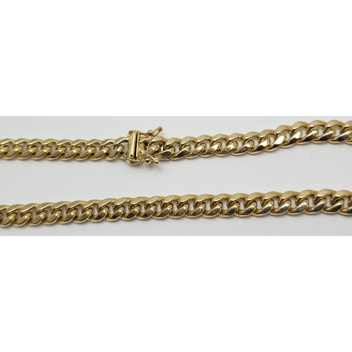 14K Solid Yellow Gold Cuban Link Chain Necklace