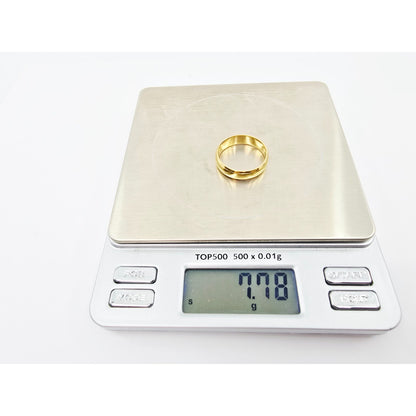 23K Yellow Gold Polished Wedding Band Ring