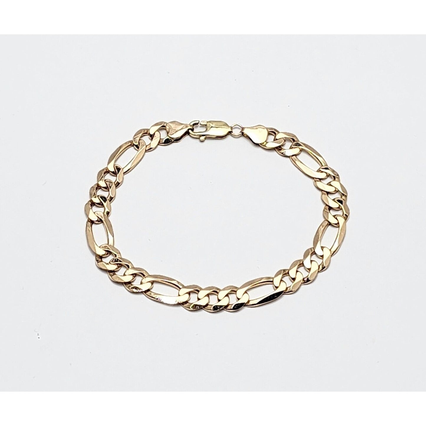 10K Yellow Gold Figaro Link Bracelet Made in Italy