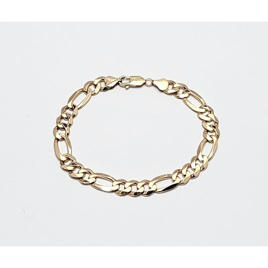 10K Yellow Gold Figaro Link Bracelet Made in Italy