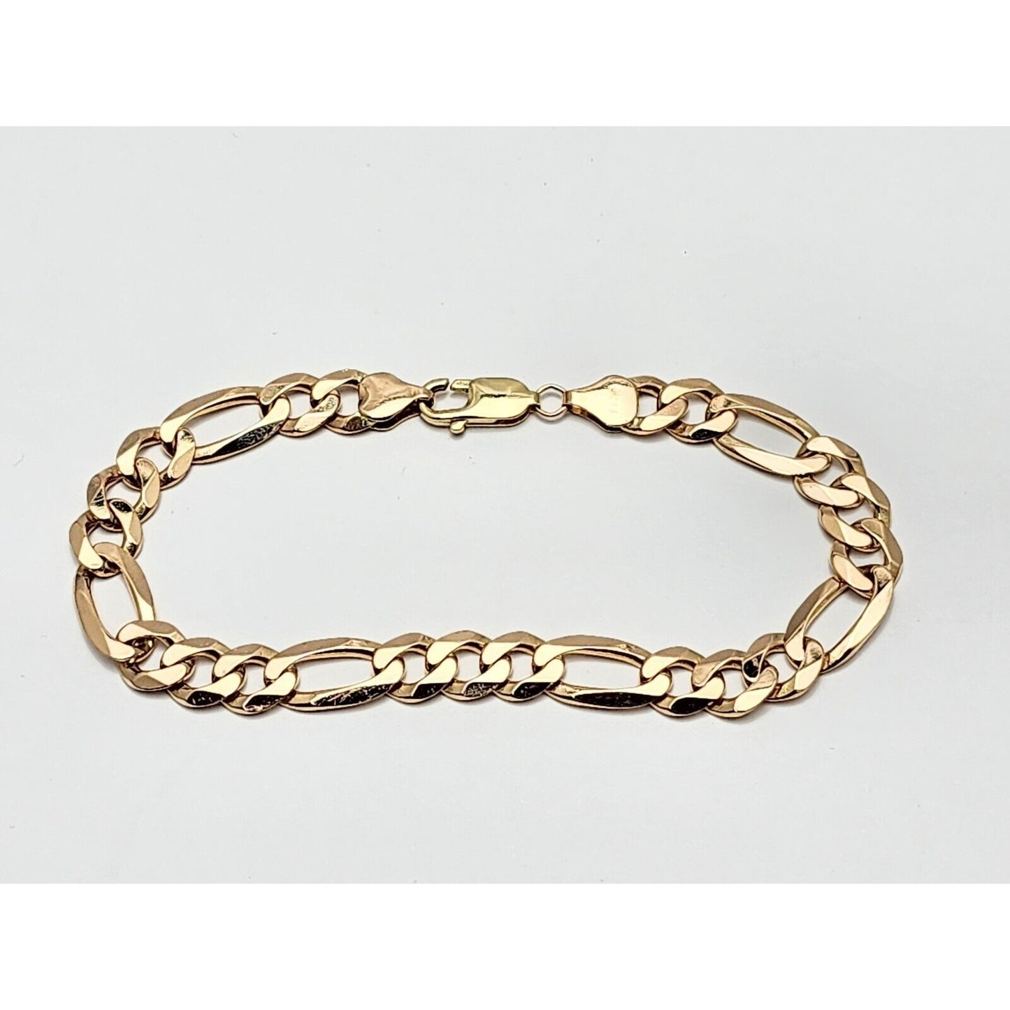 10K Yellow Gold Figaro Link Bracelet Made in Italy