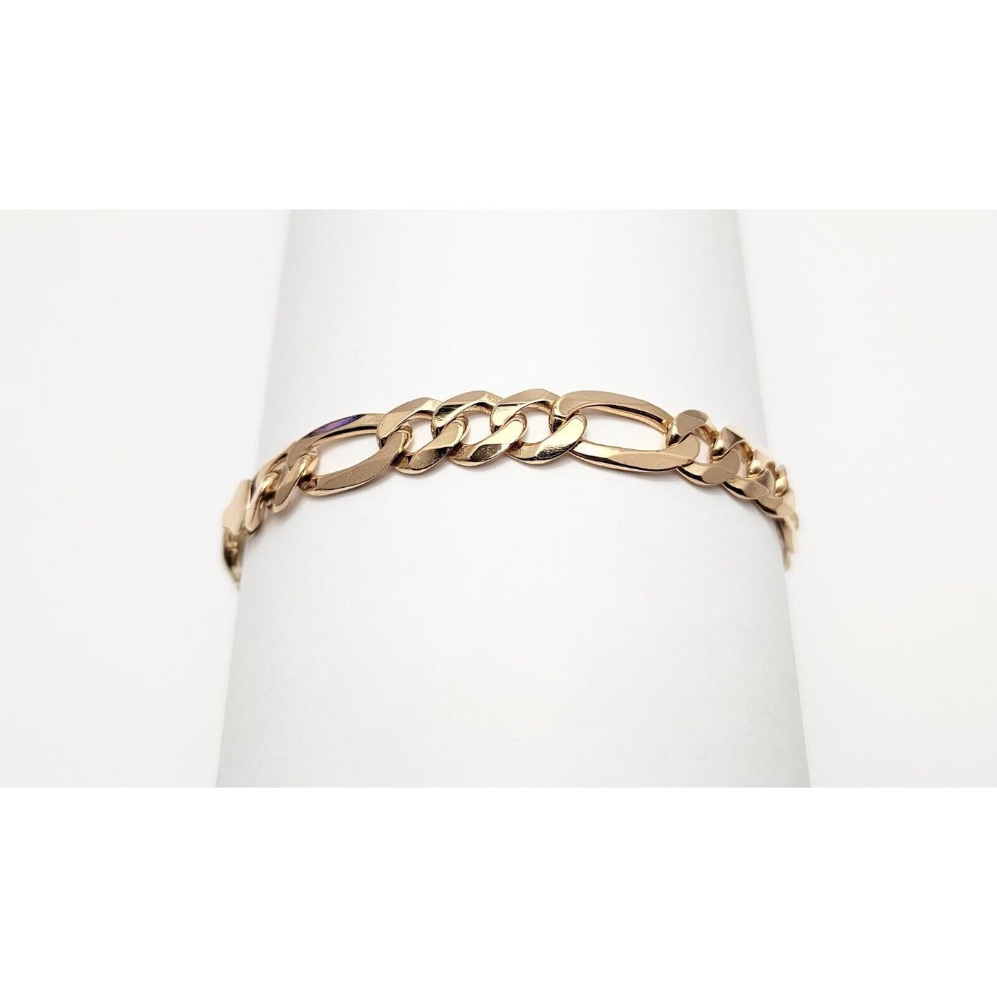 10K Yellow Gold Figaro Link Bracelet Made in Italy