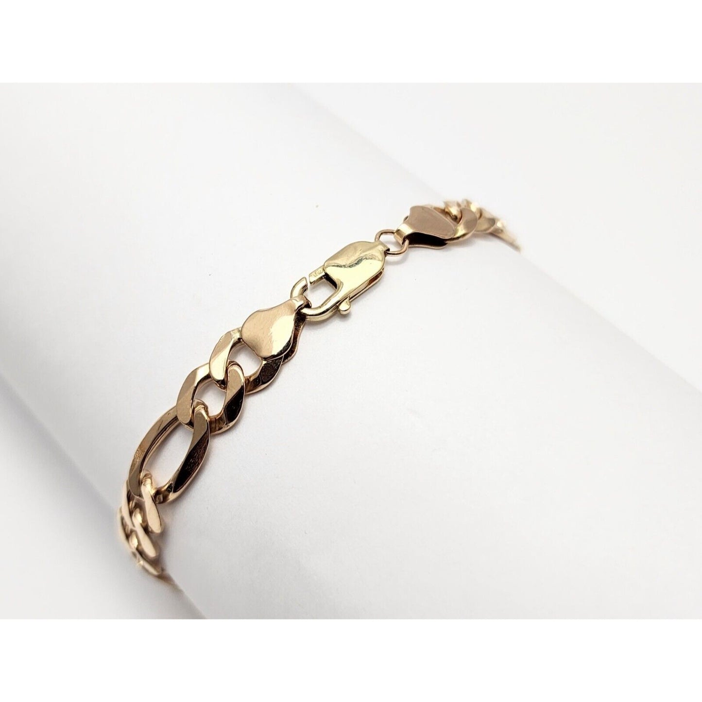 10K Yellow Gold Figaro Link Bracelet Made in Italy