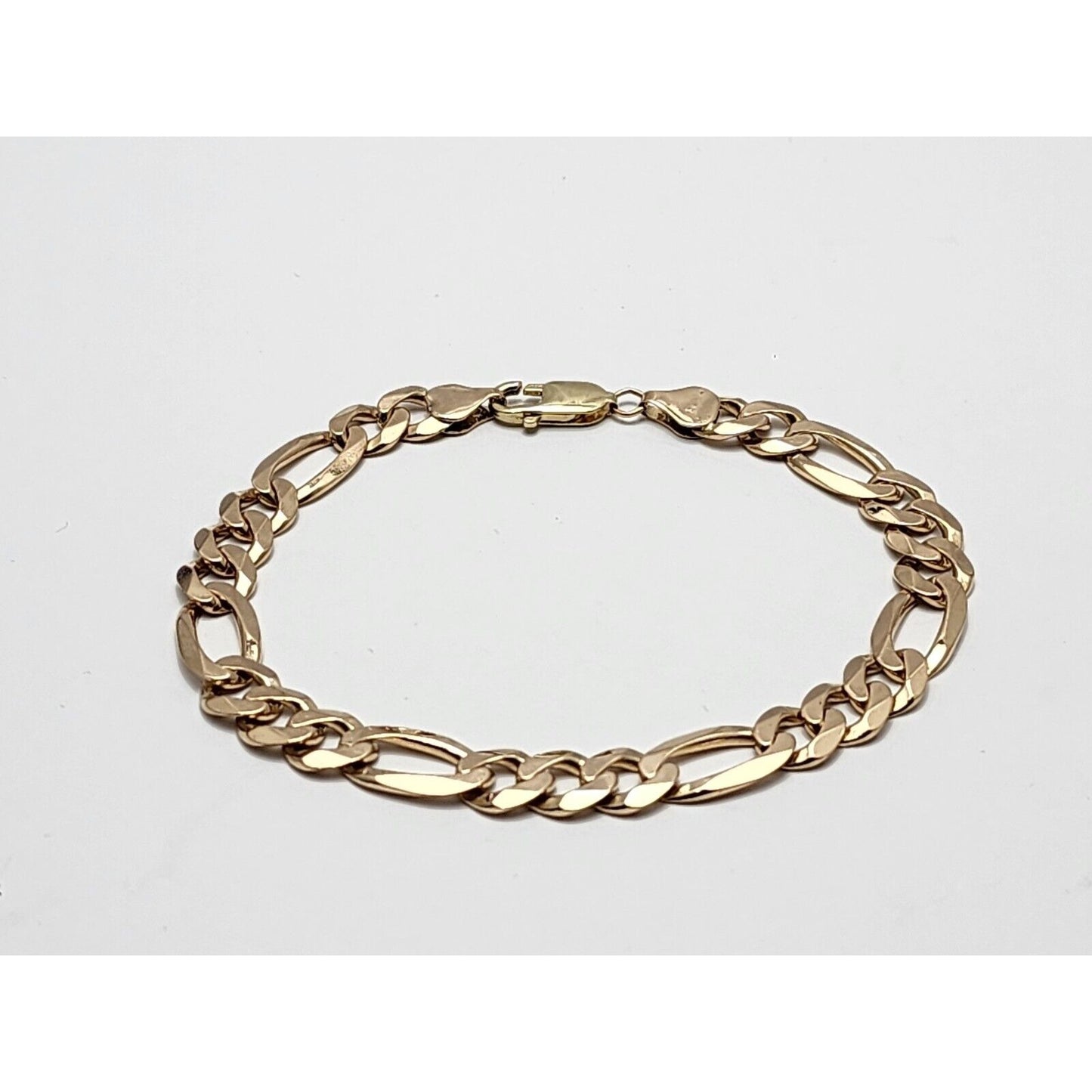 10K Yellow Gold Figaro Link Bracelet Made in Italy