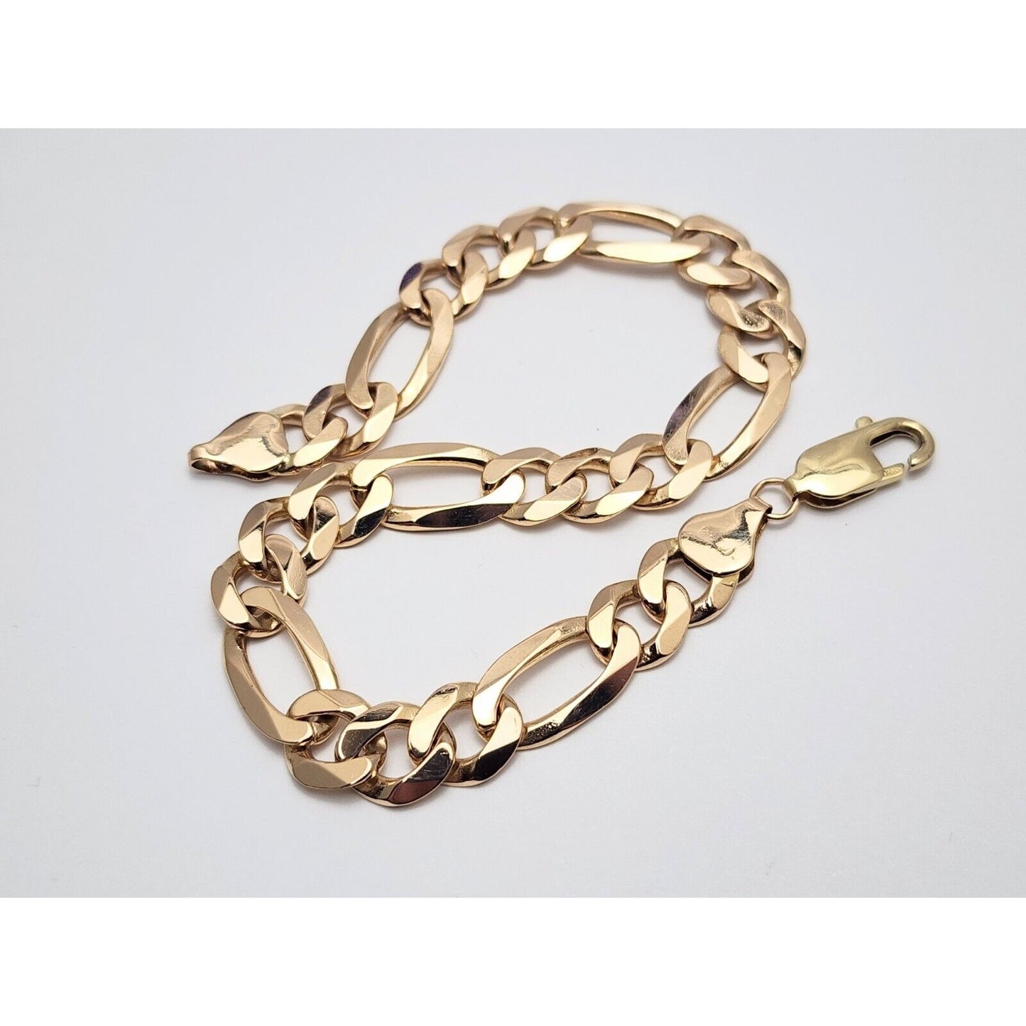 10K Yellow Gold Figaro Link Bracelet Made in Italy