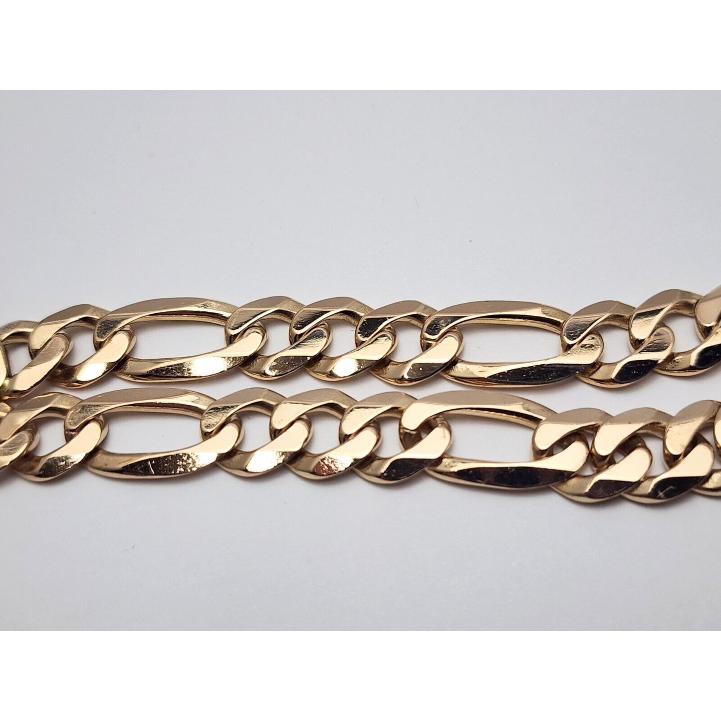 10K Yellow Gold Figaro Link Bracelet Made in Italy