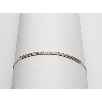 14K Solid White Gold Designer Diamond Link Bracelet