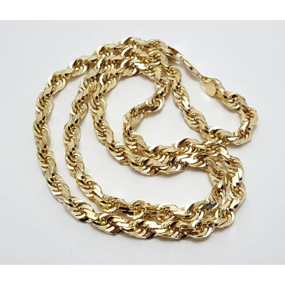 10K Yellow Gold Rope Chain Necklace