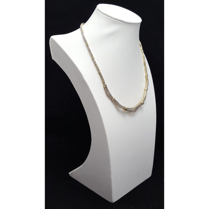 14K Yellow Gold Diamond Choker Link Chain Necklace