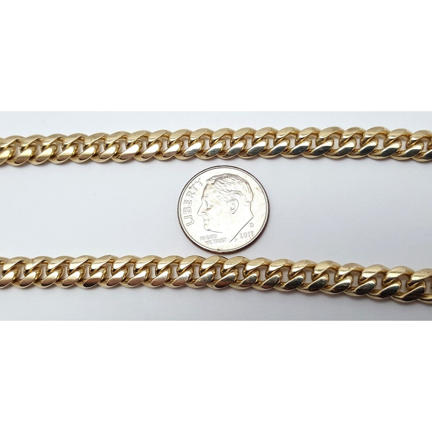 14K Yellow Gold Cuban Link Chain Necklace