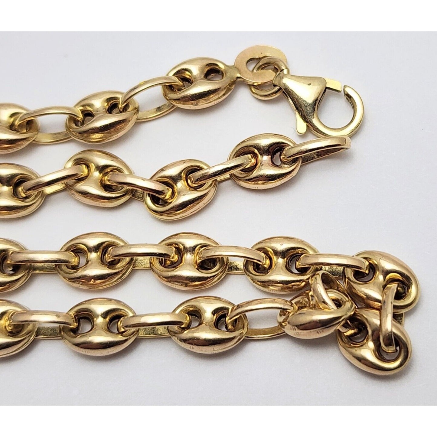 10K Yellow Gold Puffy Gucci Link Chain Necklace