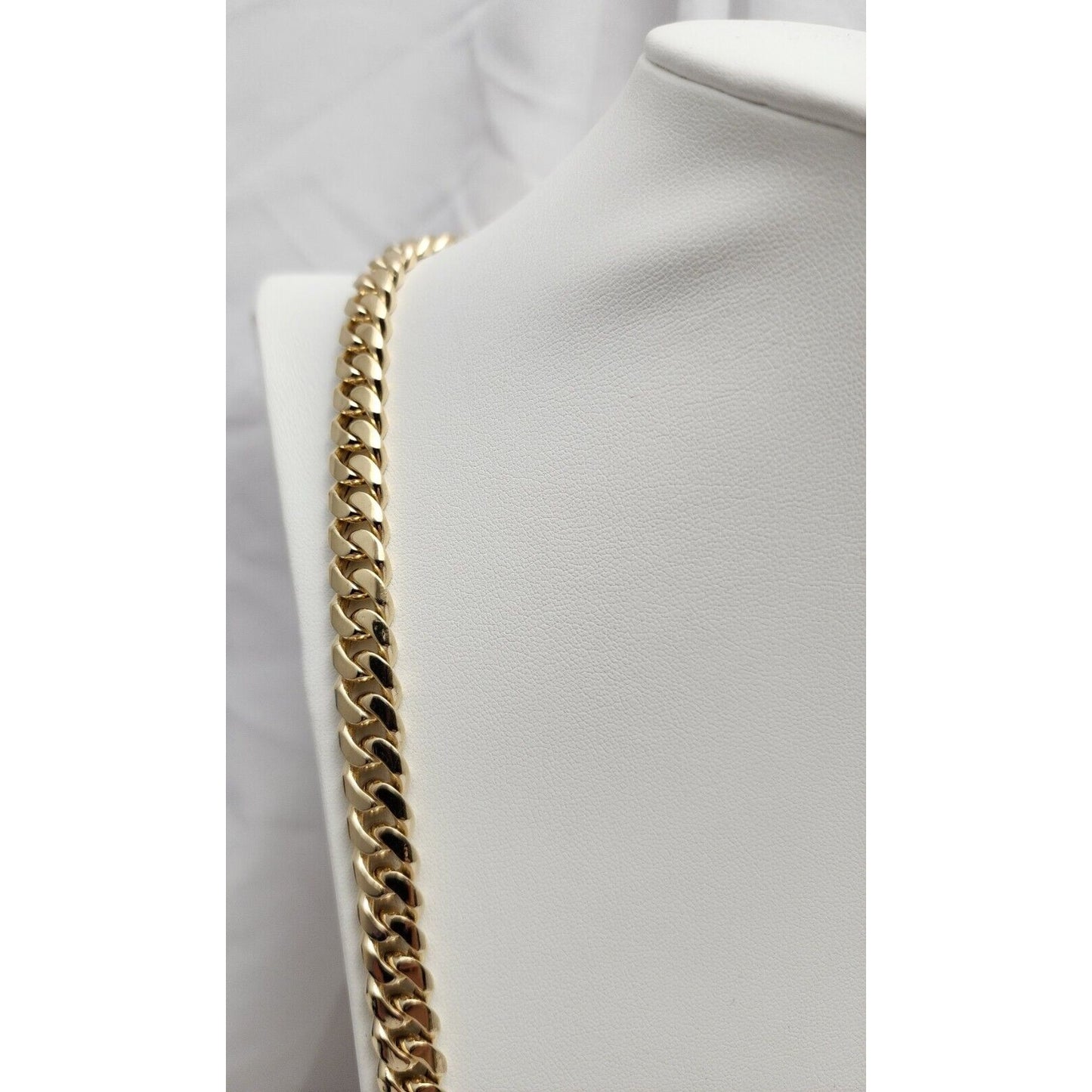 Large 14K Yellow Gold Cuban Link Chain Necklace