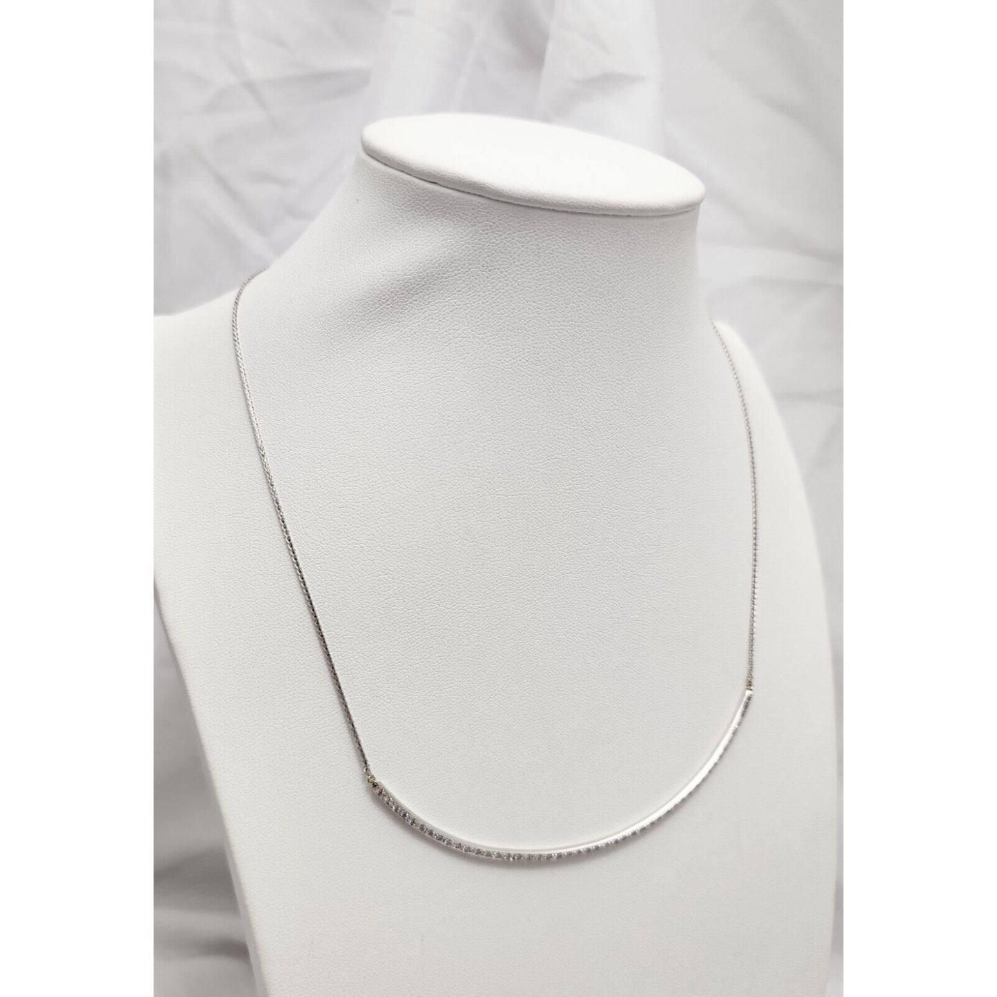 14K White Gold Diamond Snake Chain Necklace