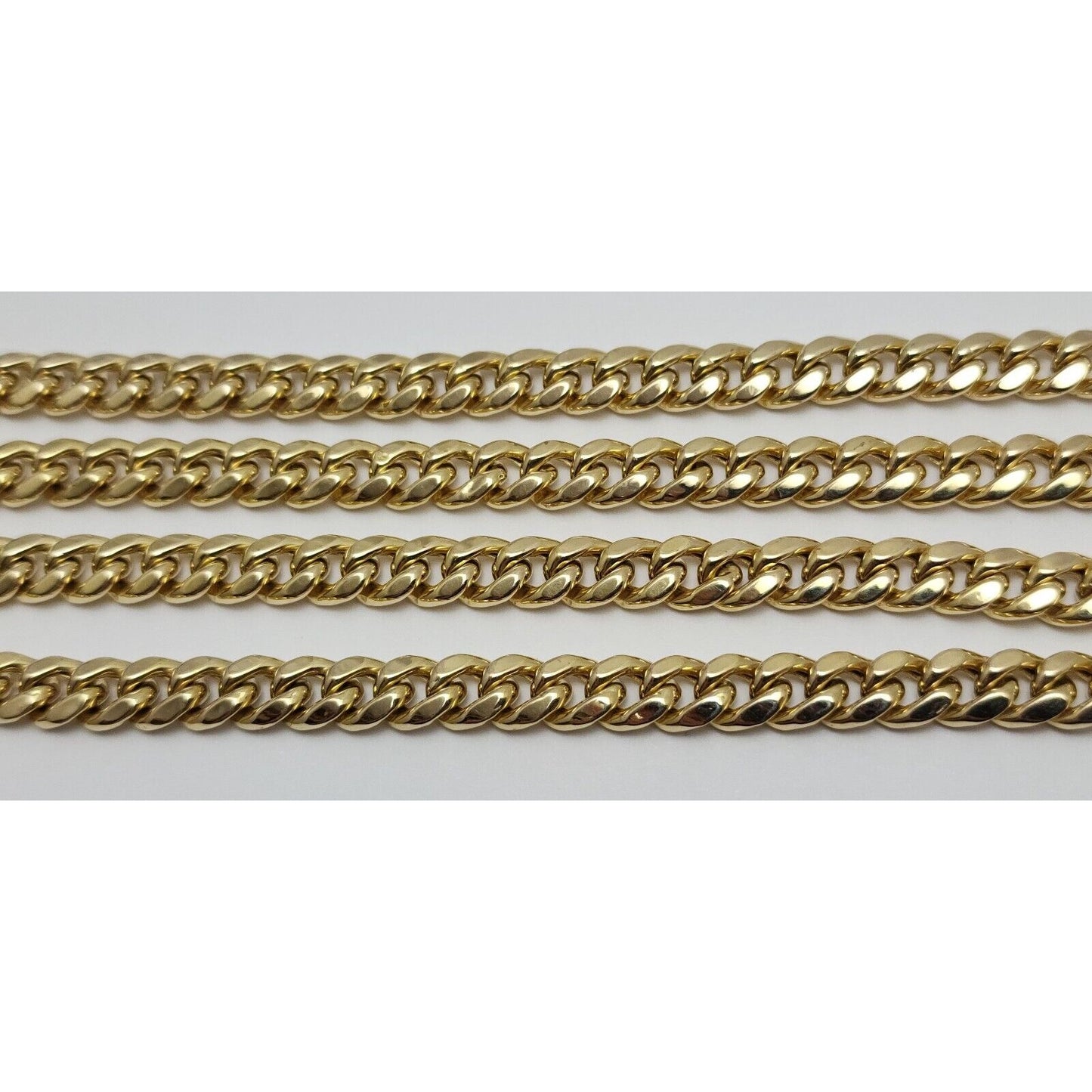 14K Solid Yellow Gold Cuban Link Chain Necklace