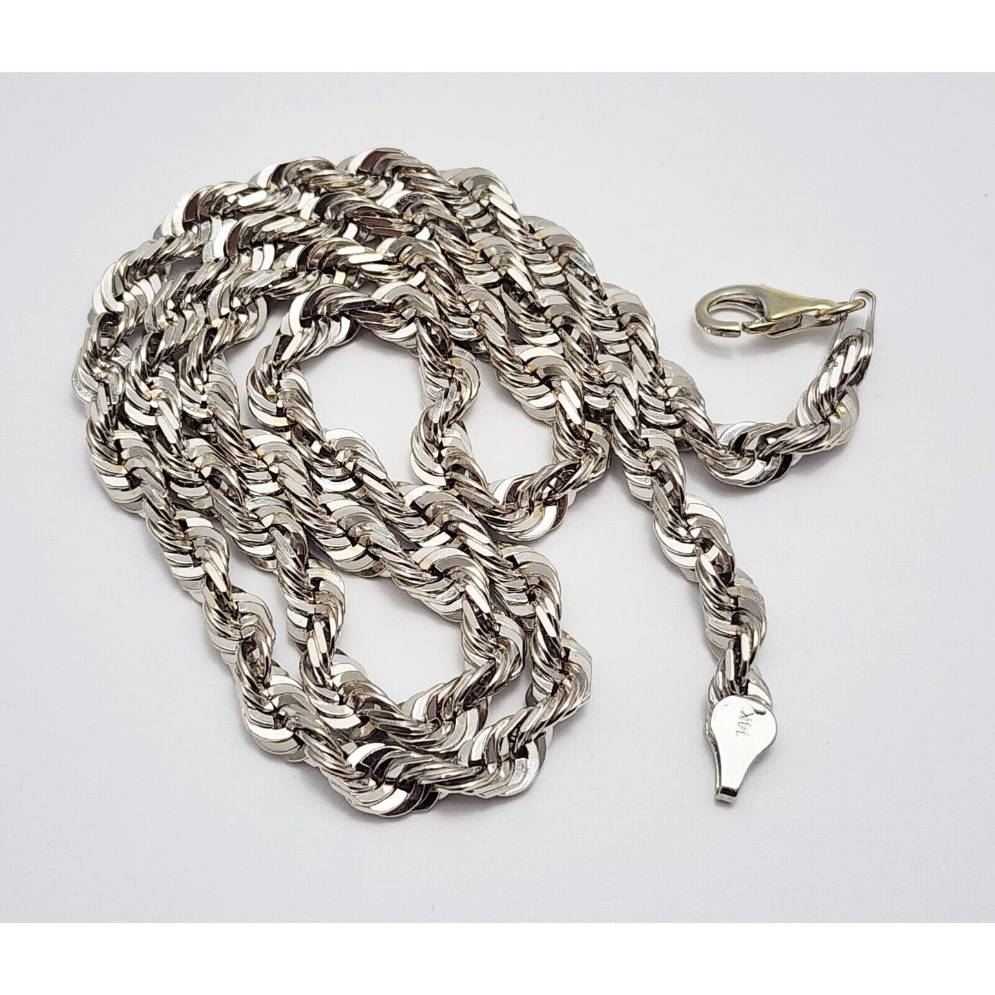 14K White Gold Rope Chain Necklace