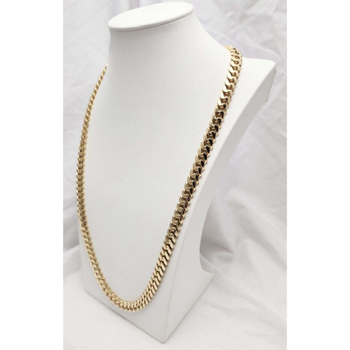 Large 14K Yellow Gold Cuban Link Chain Necklace