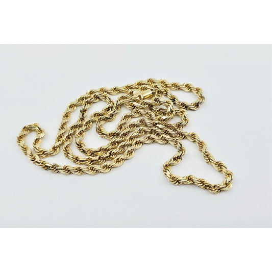 14K Yellow Gold Rope Chain Necklace