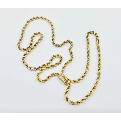 14K Yellow Gold Rope Chain Necklace