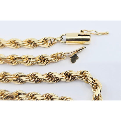 14K Yellow Gold Rope Chain Necklace