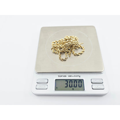 14K Yellow Gold Rope Chain Necklace