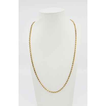 14K Yellow Gold Rope Chain Necklace