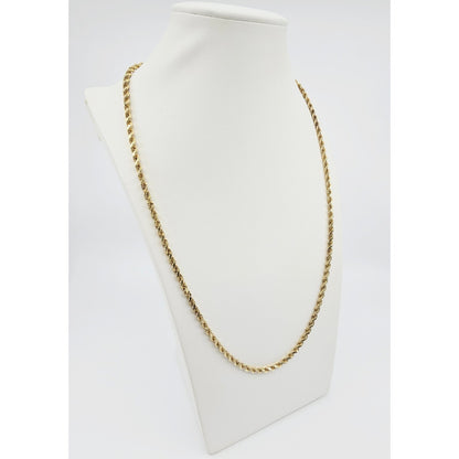 14K Yellow Gold Rope Chain Necklace