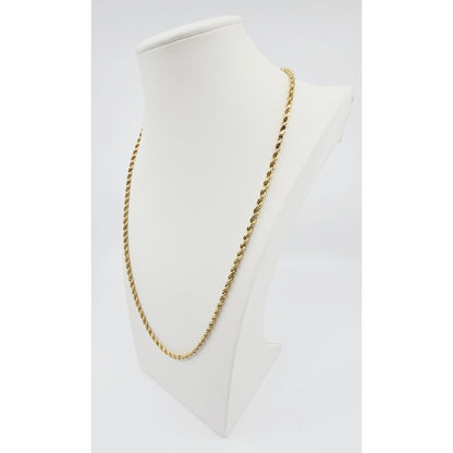 14K Yellow Gold Rope Chain Necklace