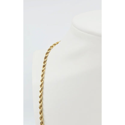 14K Yellow Gold Rope Chain Necklace