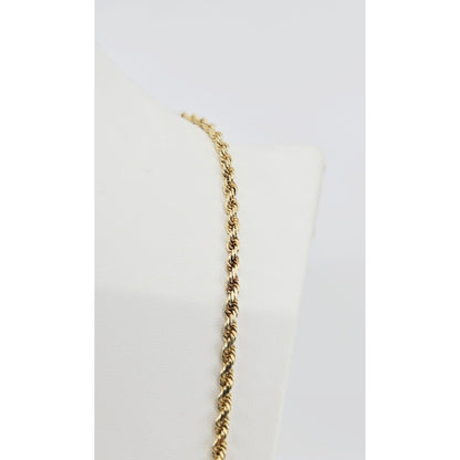 14K Yellow Gold Rope Chain Necklace