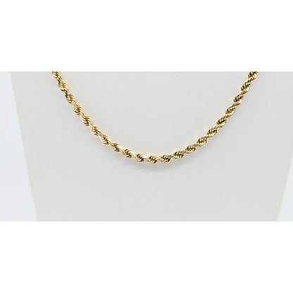 14K Yellow Gold Rope Chain Necklace