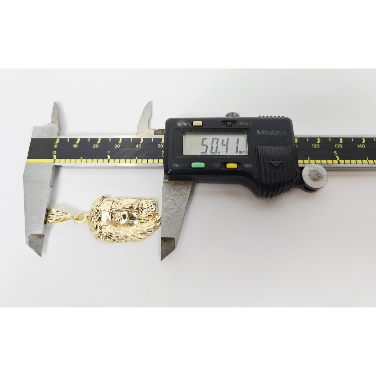 14K Yellow Gold Religious Jesus Head Charm Pendant