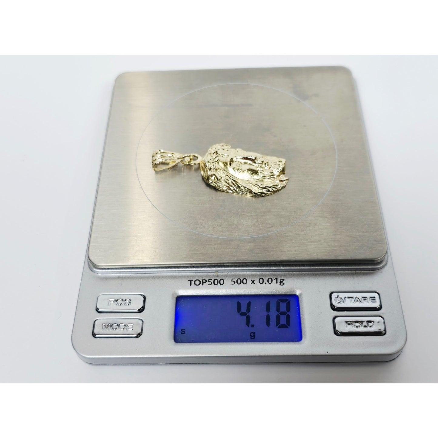 14K Yellow Gold Religious Jesus Head Charm Pendant