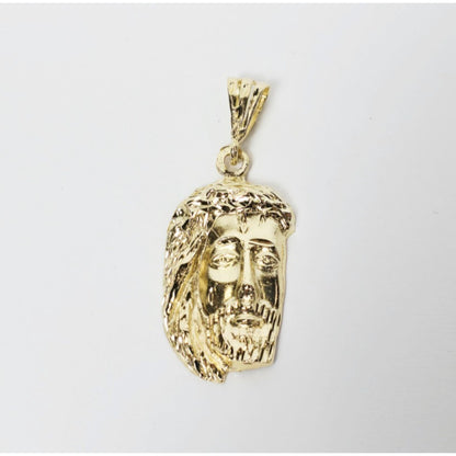 14K Yellow Gold Religious Jesus Head Charm Pendant