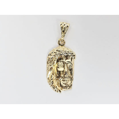 14K Yellow Gold Religious Jesus Head Charm Pendant