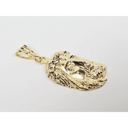 14K Yellow Gold Religious Jesus Head Charm Pendant
