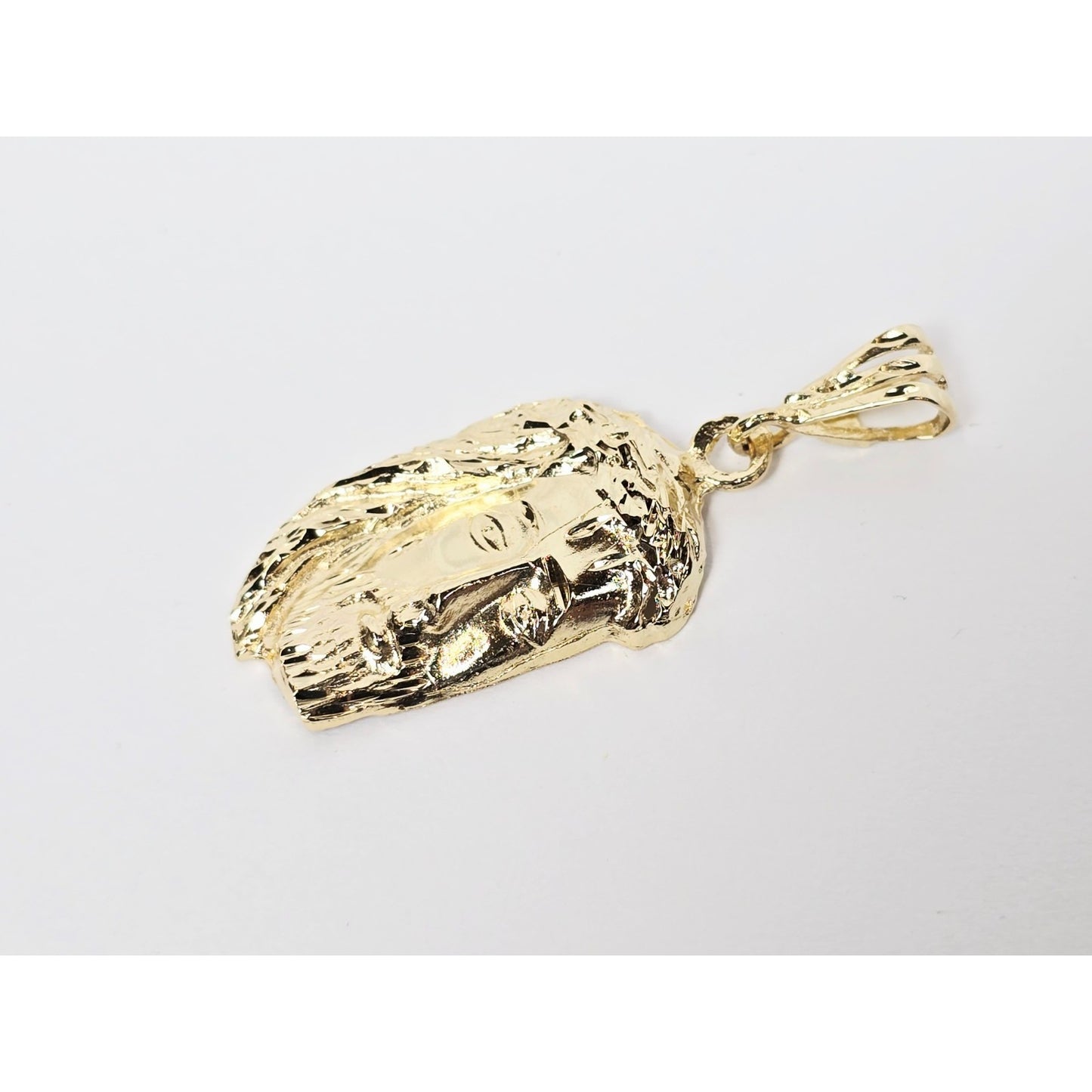 14K Yellow Gold Religious Jesus Head Charm Pendant