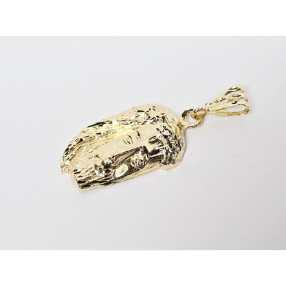 14K Yellow Gold Religious Jesus Head Charm Pendant