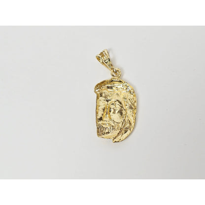 14K Yellow Gold Religious Jesus Head Charm Pendant