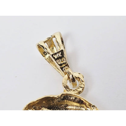 14K Yellow Gold Religious Jesus Head Charm Pendant