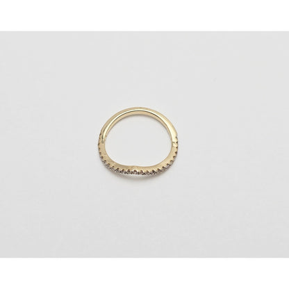 14K Yellow Gold V Shaped Diamond Ring