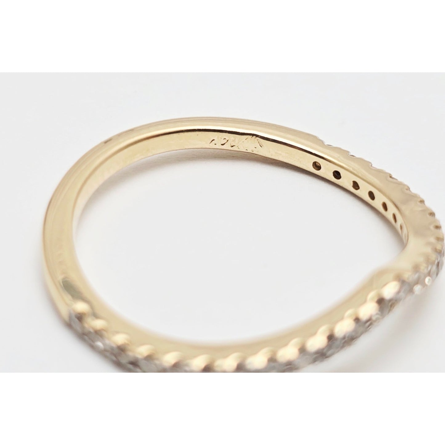 14K Yellow Gold V Shaped Diamond Ring