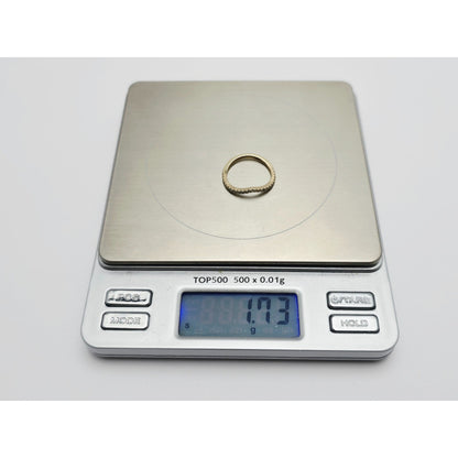 14K Yellow Gold V Shaped Diamond Ring